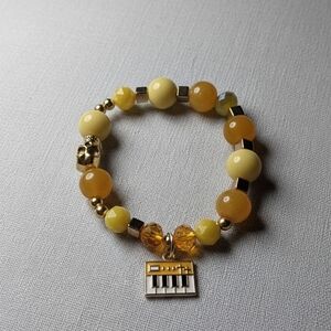 Gold and Yellow Beaded Bracelet